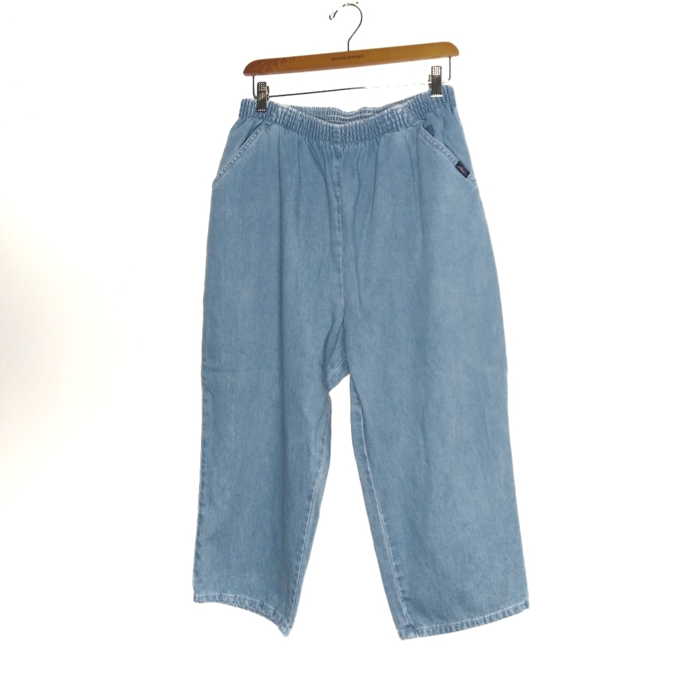 Vintage chic capri mom jeans light wash sz 18